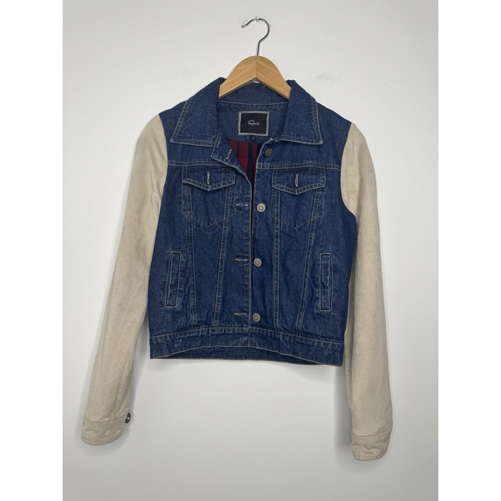 Rails Women's Jacket ‎ Blue Denim Lined Size Small Petite